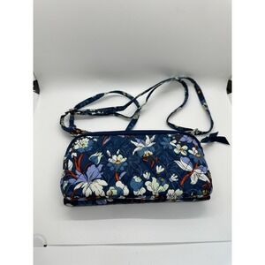 Vera Bradley Charmont Meadow RFID 3-in-1 Crossbody‎ Wristlet Purse Wallet Blue